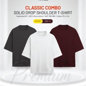 Solid Drop Shoulder – White, Ash, Marron