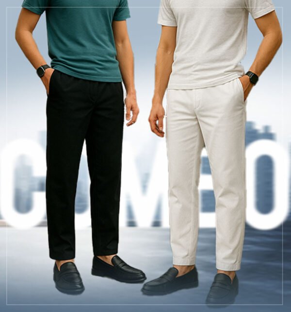 Micro Stitch Pajama – White & Black