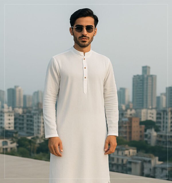 Shekhsaheb Adi Cotton Panajbi - White