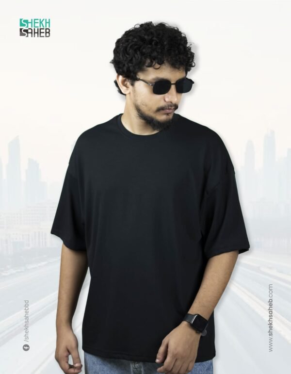 Solid Drop Shoulder – Black - Image 2